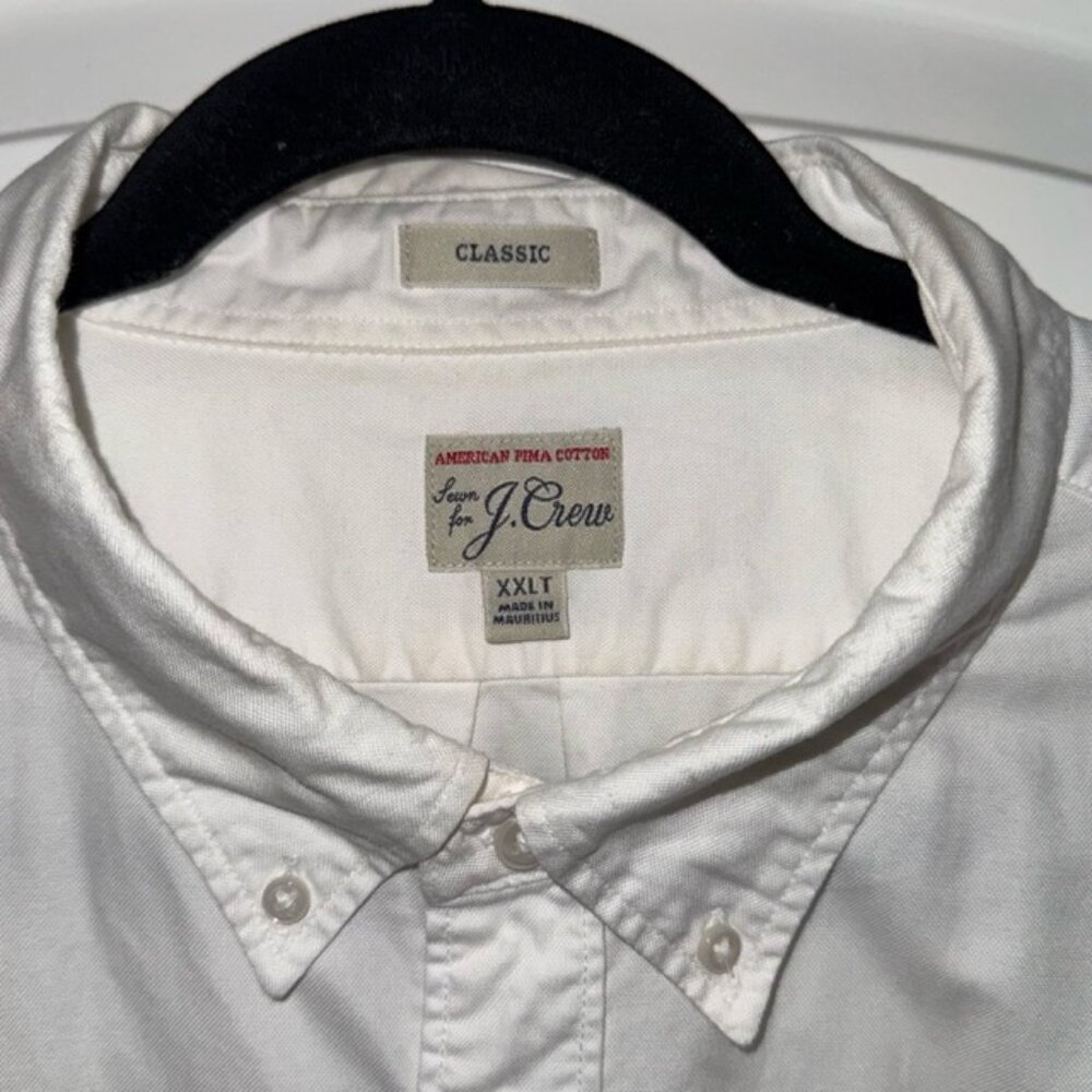 J. Crew Mens White Oxford Short Sleeve Shirt Size XXL